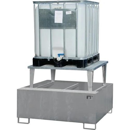 Auffangwanne für IBC-Container - Bauer - für Fässer / Stahl / Silber