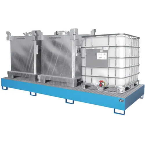 Auffangpalette für Fässer - RAL 5012 - Bauer - Karbonstahl / Metall