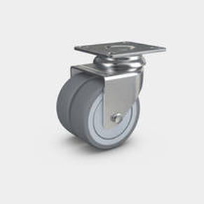 Lenkrolle - 85   - RÄDER-VOGEL RÄDER- UND ROLLENFABRIK GMBH & CO. KG - mit Grundplatte / Doppel / thermoplastisches Gummi