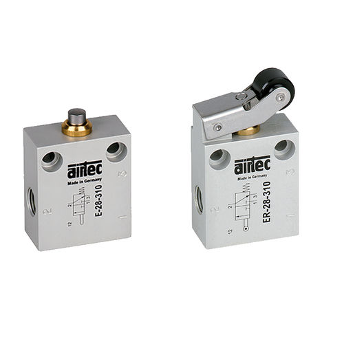 Pneumatik-Wegeventil / Schieber - E-28 series - AIRTEC Pneumatic - Rollen / mechanisch betätigt / 3/2-Wege