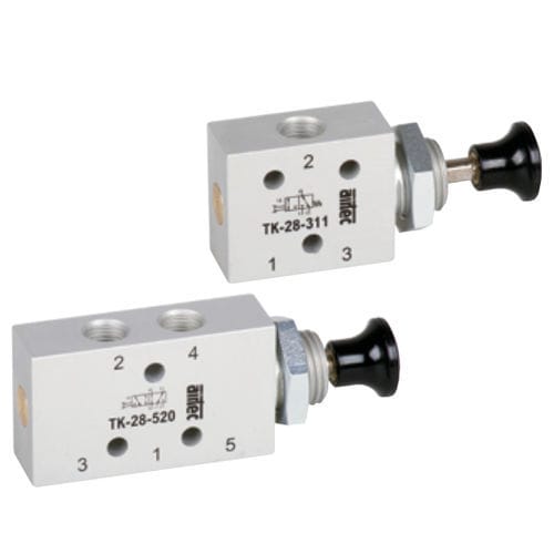 Handbedientes Pneumatik-Wegeventil - TK-28 series - AIRTEC Pneumatic - Schieber / mechanisch betätigt / mit Federrückstellung