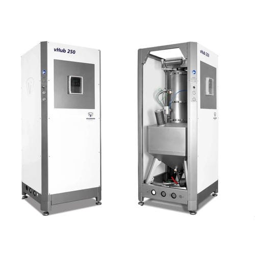 Pufferbecken - vHub 250 - VOLKMANN - für Pulver / zur Förderung / Blech