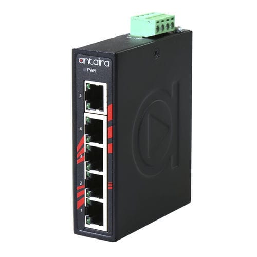 Ethernet-Switch / unmanaged - LNX-C500 - Antaira Technologies - 5 Ports / für DIN-Schiene / wandmontiert