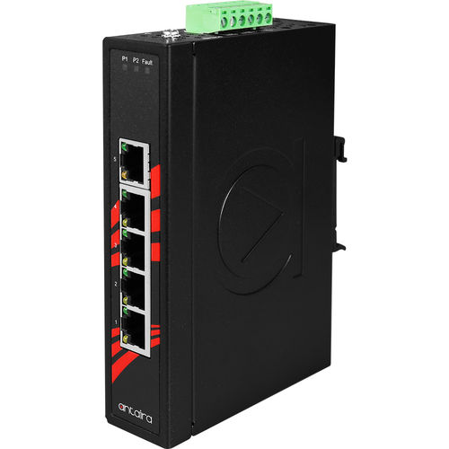 Ethernet-Switch / unmanaged - LNX-500A-T  - Antaira Technologies - 5 Ports / für DIN-Schiene / wandmontiert
