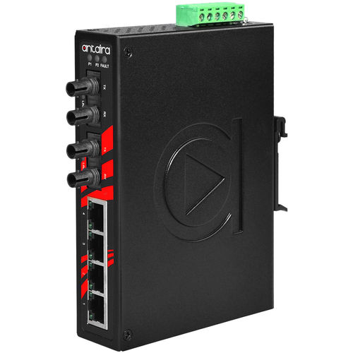 Ethernet-Switch / unmanaged - LNX-0602-ST-S3-T - Antaira Technologies - 6 Ports / für DIN-Schiene / wandmontiert