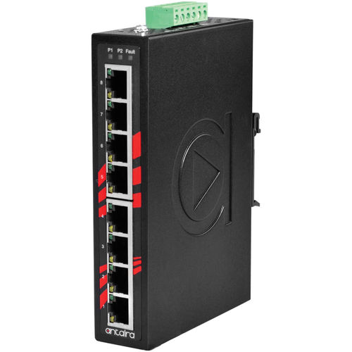 Ethernet-Switch / unmanaged - LNX-800A - Antaira Technologies - 8 Ports / für DIN-Schiene / wandmontiert