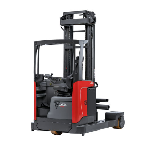 Elektrischer Schubmaststapler - R2 F series - Linde Material Handling - mit Quersitz / für Materialumschlag / für Lagerhallen