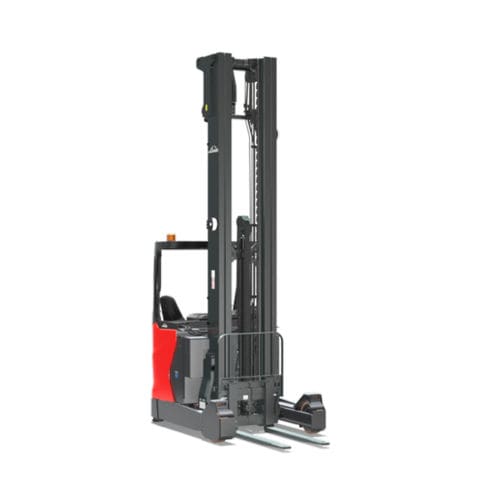 Elektrischer Schubmaststapler - R series - Linde Material Handling - mit Quersitz / Lager / für Lagerhallen