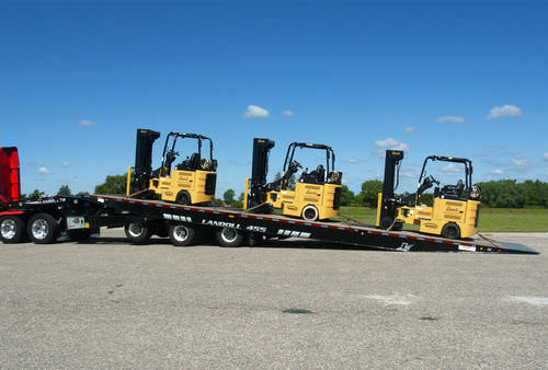 Baumaschinentransporter-Anhänger - 455B - Landoll - für Industriematerial / 3-Achsen / angehängt