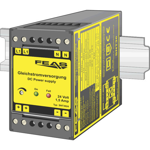 Stromversorgung für DIN-Schiene - SNT3624 - FEAS GmbH - AC/DC / einstellbar / Schaltnetzteil