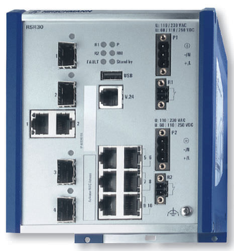 Ethernet-Switch / managed - RSR - HIRSCHMANN - 6 Ports / Gigabit / für DIN-Schiene