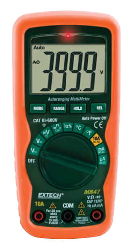 Digitales Multimeter - MN47 - Extech - tragbar / 600 V / 10 A