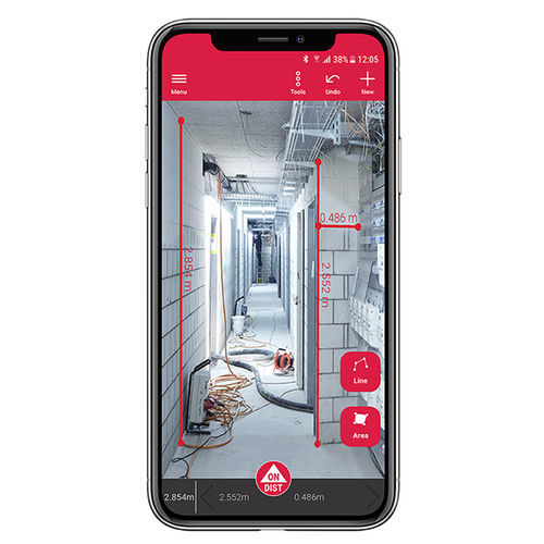 Mobile App / Mess - DISTO Plan - Leica Geosystems - Entwicklung / Dimensionsmessungsanalyse﻿ / Berechnung