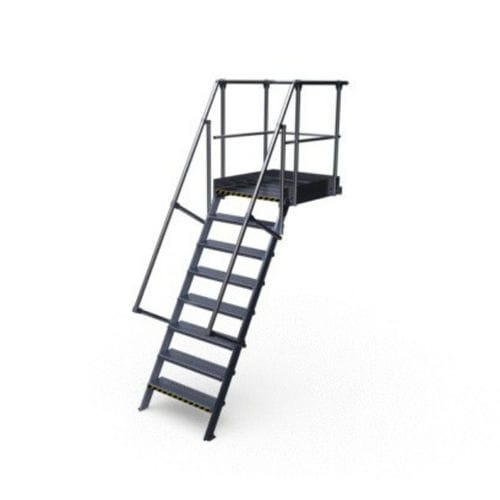 Gerade Treppe - A0007658 - L'Echelle Européenne - Aluminium / mit Absatz