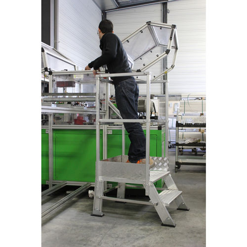 Festinstallierte Trittleiter - EEMPM series - L'Echelle Européenne - Aluminium / mit 4 Stufen