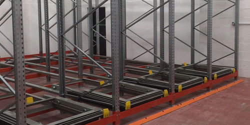Warenlager-Regal - DEXION - mit Schubladen / Flachlagerung / push-back