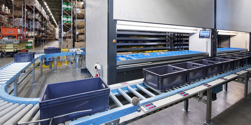 Horizontales automatisches Lagersystem - DEXION - aus recyceltem Material