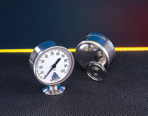 Manometer mit Zifferblatt-Anzeige - EL series - Anderson Instrument - Rohrfeder / für Hygieneanwendungen