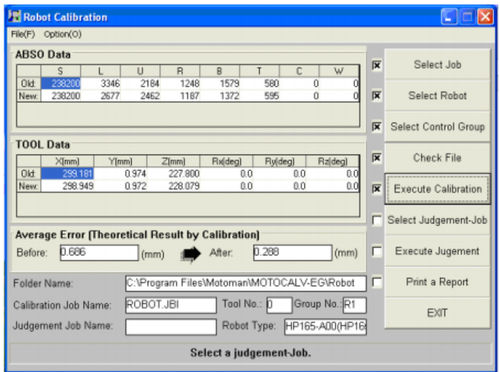 Kalibrierungssoftware - MotoCalV EG - MOTOMAN - zur Roboterprogrammierung / Positionierung / für Mechanik