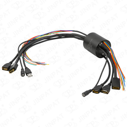 USB-Schleifring - LPT000-0204-0202-07S-HD01-02U2 - JINPAT Electronics Co., Ltd. - HDMI / Durchgangsbohrung / Metall
