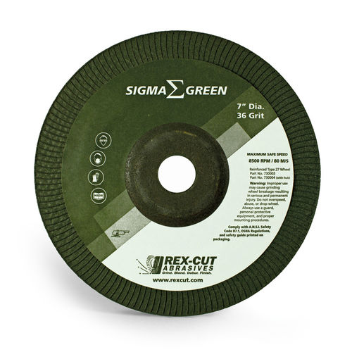Schleifteller für Schleifarbeiten - Sigma Green - Rex-Cut Abrasives - flach / gekröpft
