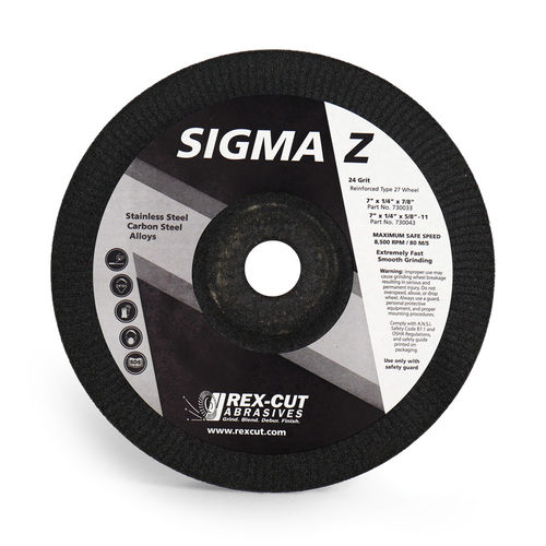 Schleifteller für Schleifarbeiten - Sigma Z - Rex-Cut Abrasives - flach / gekröpft