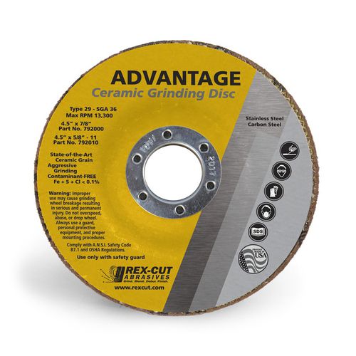 Oberflächenbehandlungs-Schleifteller - ADVANTAGE  - Rex-Cut Abrasives - flach / Keramik