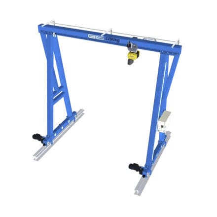 Schienenmontierter Portalkran - GIS AG - elektrisch / Stahl / Aluminium