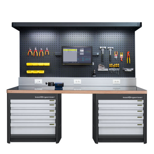 Metallwerkbank - toolStation - E. ZOLLER GmbH & Co. KG - mit Schublade / mit Lochwand