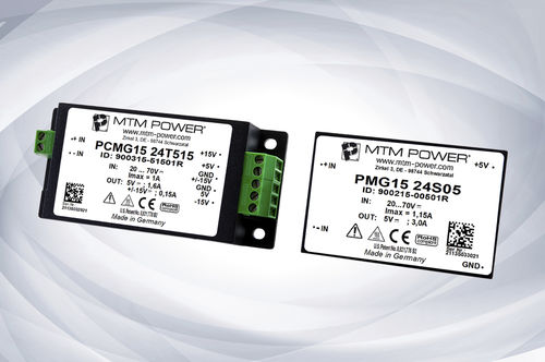 DC/DC-Wandler / auf Rahmen - PCMG15 24 series - MTM Power Messtechnik Mellenbach GmbH - Industrie / Einfachausgang / isoliert