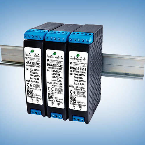 Stromversorgung für DIN-Schiene - HSA15 T512 - MTM Power Messtechnik Mellenbach GmbH - AC/DC / Dreifachausgang / für Industrieanwendungen