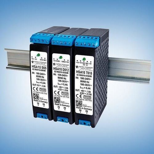 Stromversorgung für DIN-Schiene - HSA15 D524 - MTM Power Messtechnik Mellenbach GmbH - AC/DC / Doppelausgang / CE