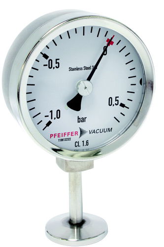 Manometer mit Zifferblatt-Anzeige - DN 16 - Pfeiffer Vacuum+Fab Solutions - Rohrfeder / korrosionsbeständig / Prozess