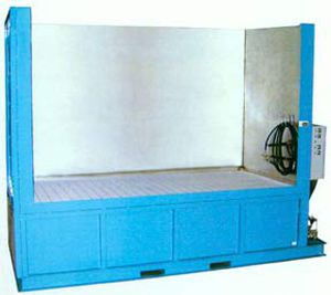 Offene Lackierkabine - ADF Systems, Ltd. - für Einzelteile / Filterung / mit Wasservorhang