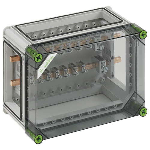 Wandmontiertes Gehäuse - GSi 123-NPE  - Spelsberg - rechteckig / Polycarbonat / Stromschienen