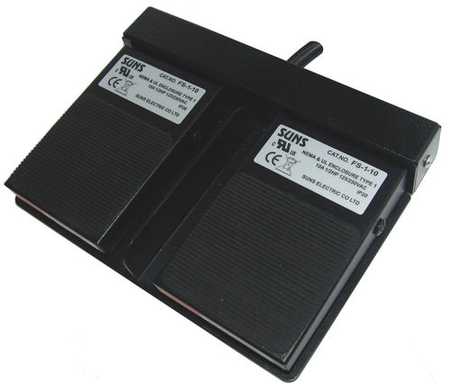 Steuerungs-Fußschalter - FS-1-15(TWIN) - SUNS - elektrisch / 2 Pedale / kompakt