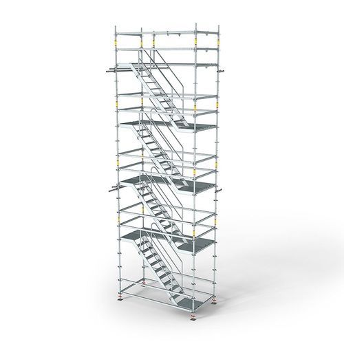 Stationärer Gerüstturm - PERI UP Flex 75 - PERI - Fassaden / modular / mit Treppe