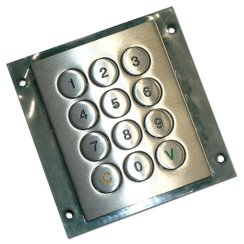 Nummernblock / 12 Tasten - NX565-17 - NICONIX - wandmontiert / Edelstahl / USB