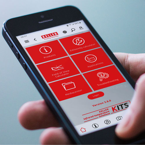 Mobile App / Datenverarbeitung - KITS - Keller Pyrometer Systems - Datenerfassung / Temperaturanalyse / für Pyrometer