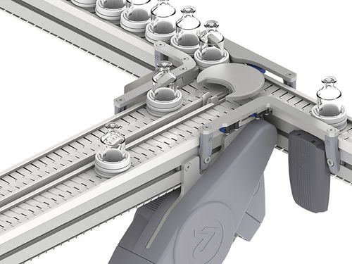 Förderer für Becherüberführung - X45 - FlexLink - Ketten / Plattenketten / horizontal