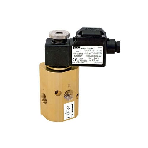 Vorgesteuertes Magnetventil - Parker Fluid Control Division - Europe - 3-Wege / NC / für Gas