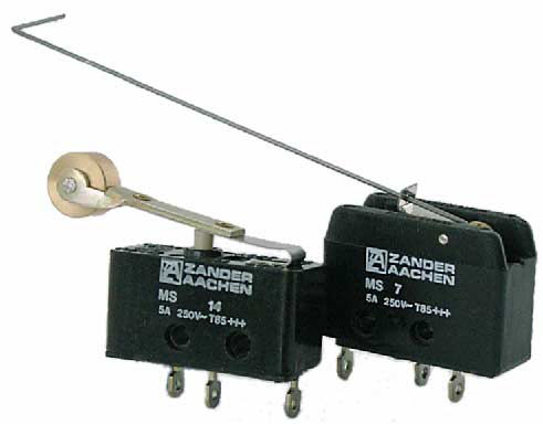 Hebel-Mikroschalter - -20 °C...+85 °C, 5 A | MS series - Zander GmbH & Co. KG, Hermann - einpolig / elektromechanisch