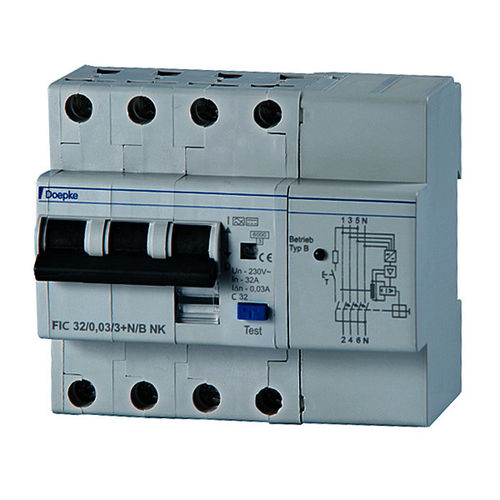 Überstrom-Fehlerstromschutzschalter - FIC 32/0,30/3+N-B NK - Doepke Schaltgeräte GmbH - modular / Gussgehäuse