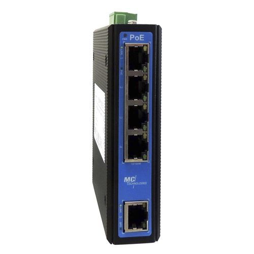 Ethernet-Switch / unmanaged - 162941 - MC Technologies GmbH - 5 Ports / 10/100BaseT(X) / für DIN-Schiene