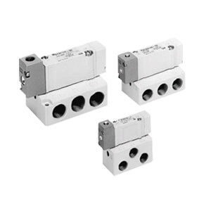 Pneumatik-Wegeventil / Schieber - SYA series - SMC Corporation of America - druckluftbetrieben / 5-Wege / auf Sockel