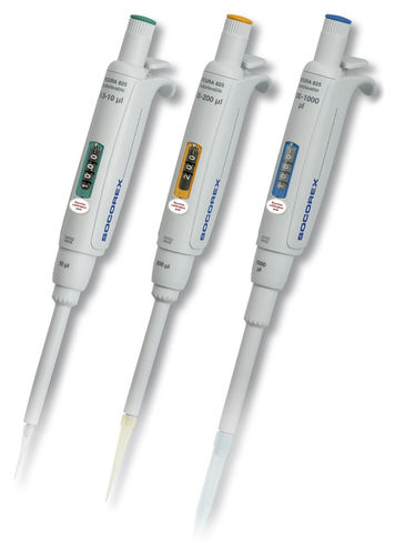 Einkanalpipette - Acura® manual 825 series - Socorex Isba S.A. - Borosilikatglas / mit variablem Volumen / manuell