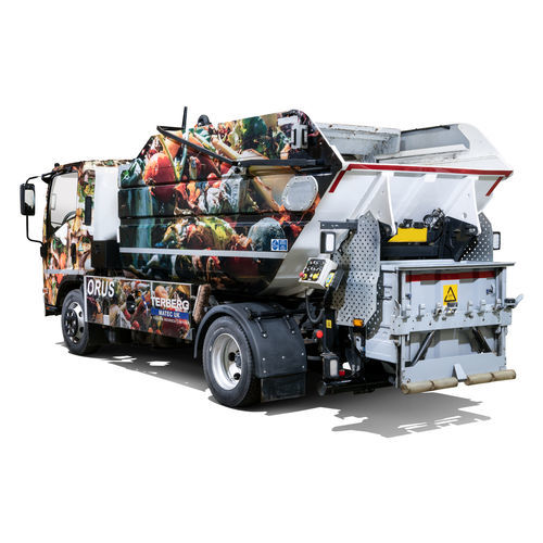 Seitenlader-Müllwagen - ORUS - Dennis Eagle - hybrid / elektrisch / mit Kippbehälter