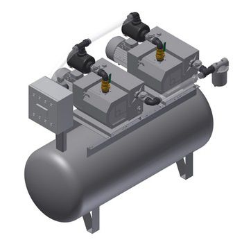Geschmiertes Vakuumaggregat - MEDEVICE 2X220  - Srl - für medizinische Anwendungen