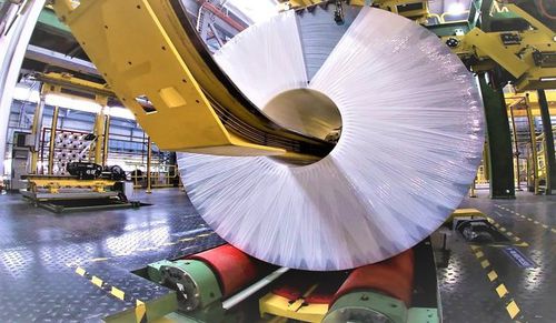 Umreifungsmaschinen-Stretchwickler - XYZ CoilMaster - SIGNODE - mit Drehring / automatisch / für Spulen