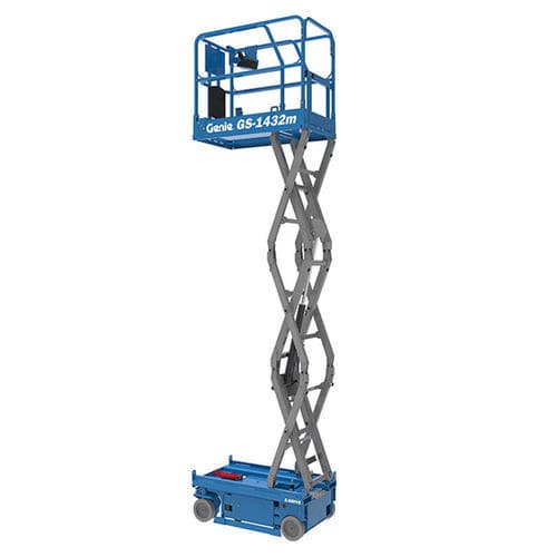 Scherenarbeitsbühne auf Rädern - GS™-1432m E-Drive - Genie - mit Eigenantrieb / elektrisch / Innen- und Außenbereich